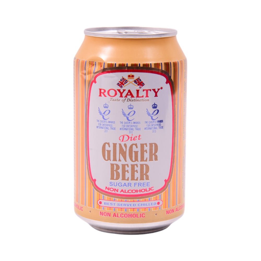 ROYALTY GINGER BEER TIN DIET SUGAR FREE NON-ALCOHOLIC 330 ML