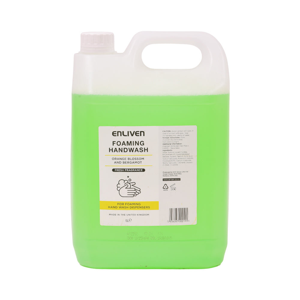 ENLIVEN FOAMING HAND WASH ORANGE BLOSSOM & BERGAMOT 5 LTR