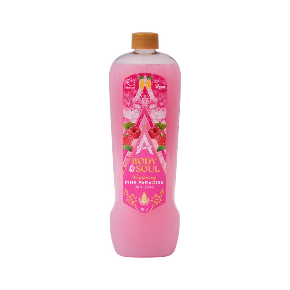 ASTONISH BATH SOAK BODY & SOUL PINK PARADISE PAMPERING 750ML