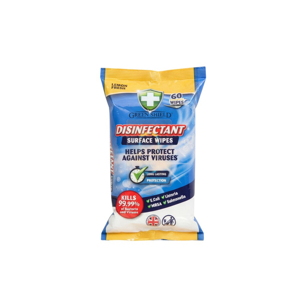 GREEN SHIELD WIPES DISINFECTANT SURFACE 60PC