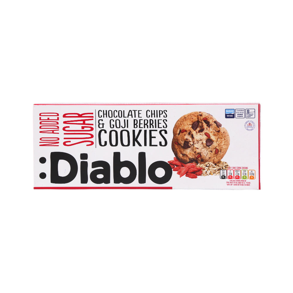 DIABLO COOKIES CHOCOLATE CHIPS & GOJI BERRIES COOKIES 135 GM