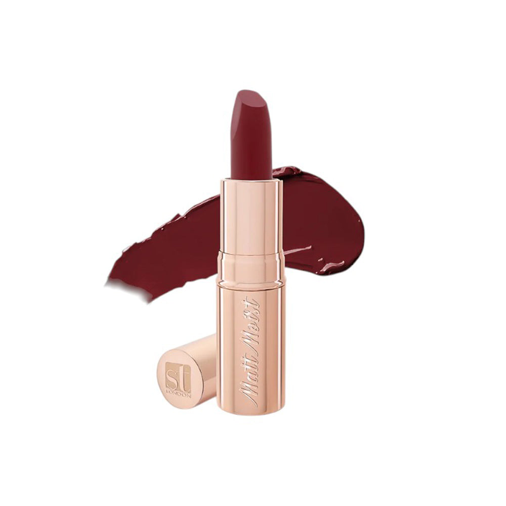 ST. LONDON NEW MATT MOIST LONG-LASTING LIPSTICK-BURGUNDY HUE
