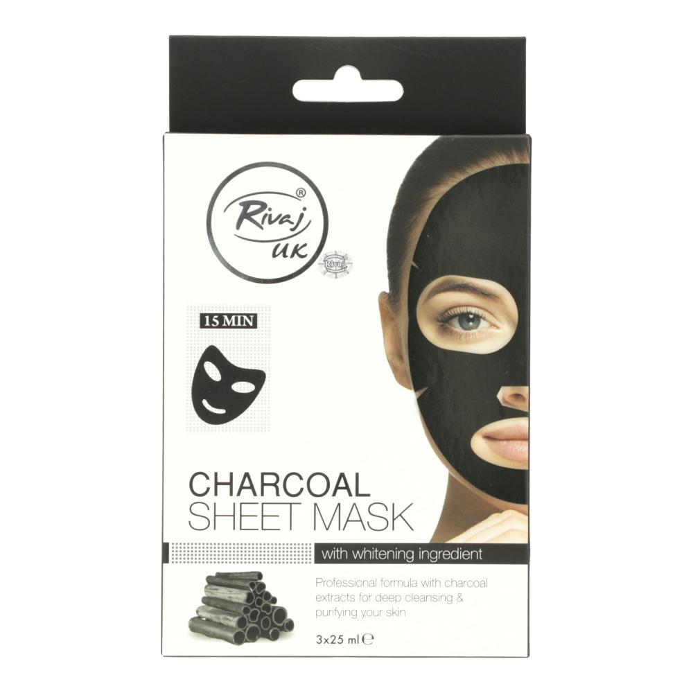 RIVAJ CHARCOAL FACIAL SHEET MASK 25ML