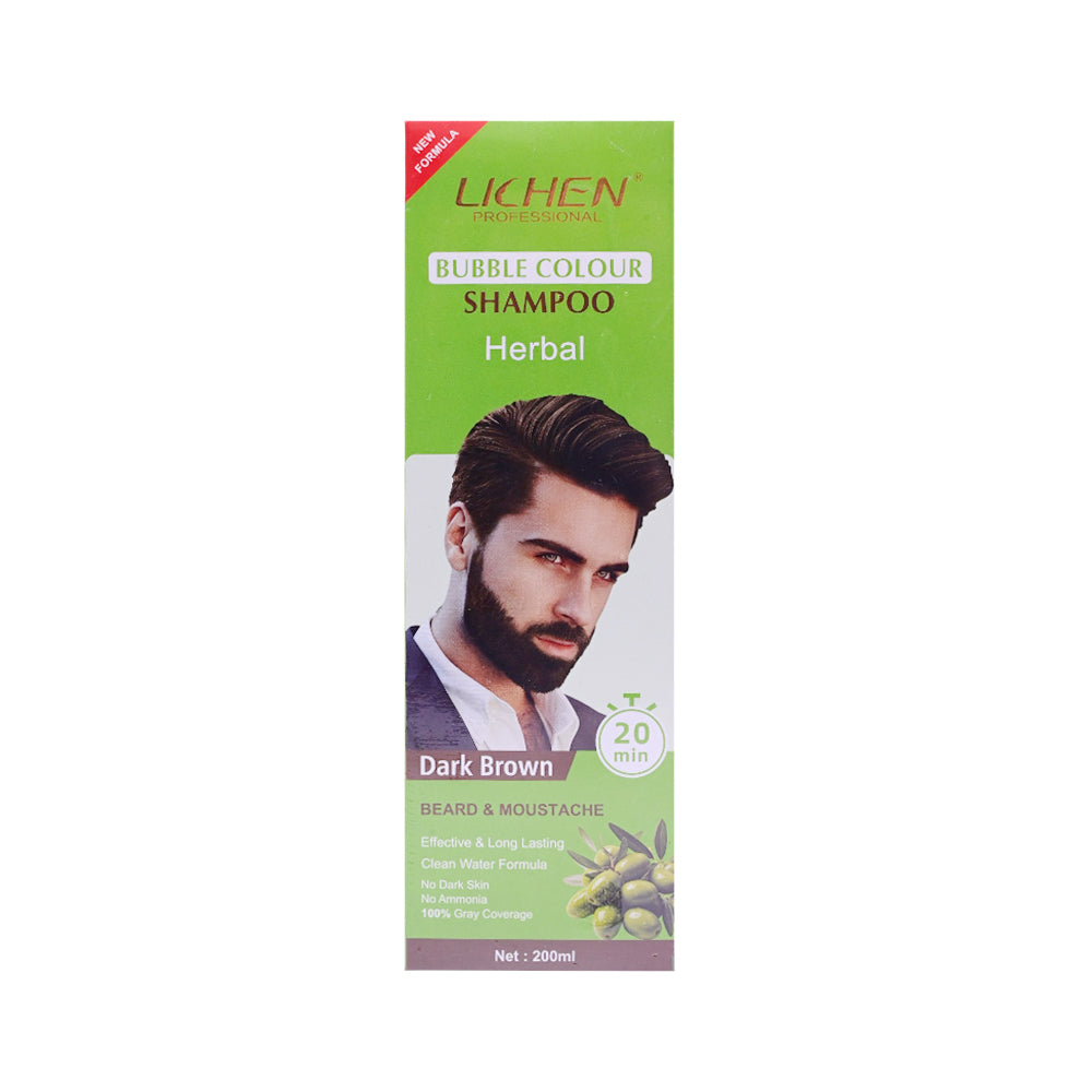 LICHEN HERBAL HAIR COLOR PUMP SHAMPOO D-BROWN 4 BEARD&MOUSTA