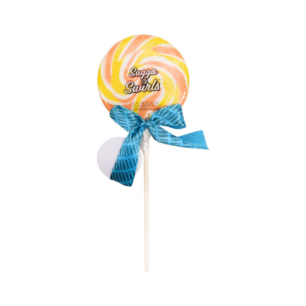SUGGA SWIRLS LOLLIPOP PEACH CIRCLE 85 GM
