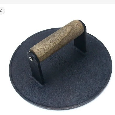 CAST IRON BURGER PRESS 6 INCHES FLAT