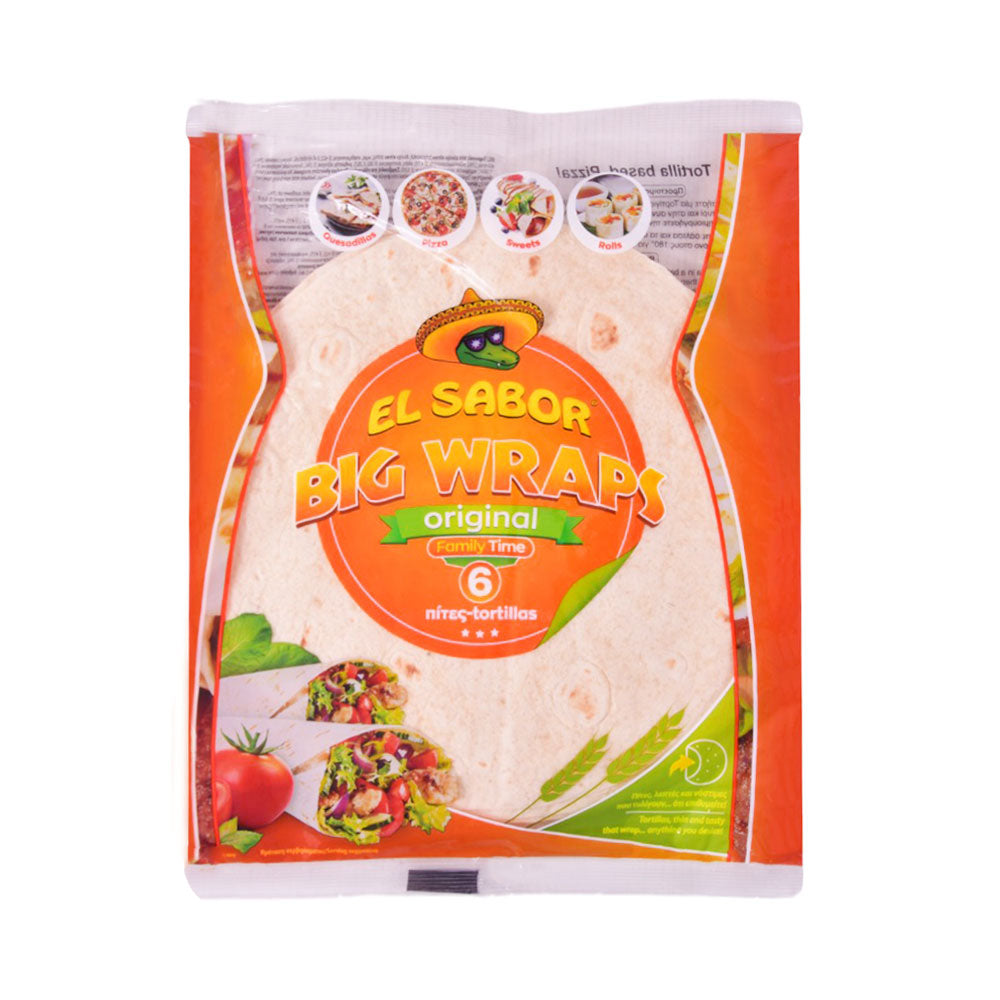EL SABOR BIG WRAPS BREAD ORIGINAL 6 PC 370 GM