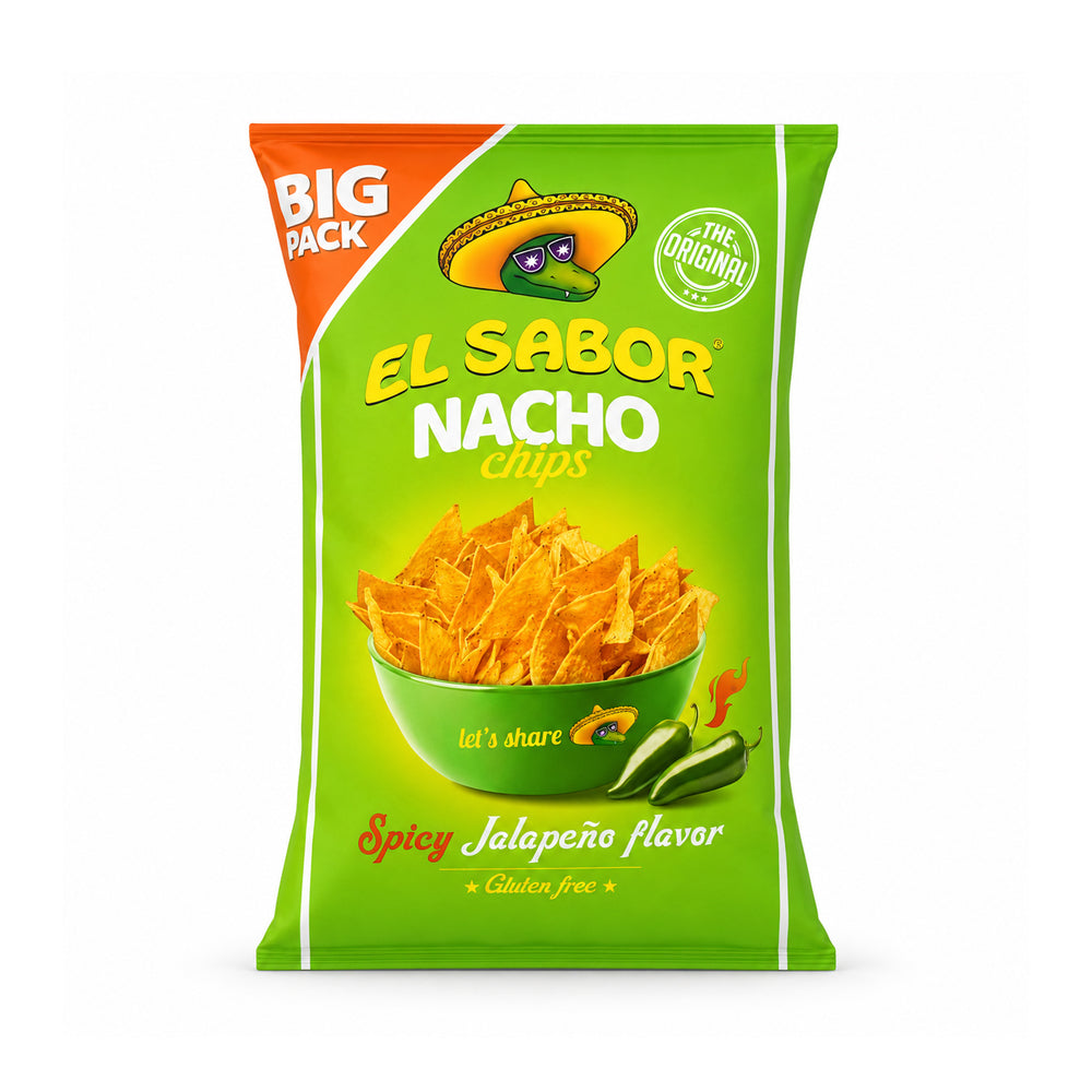 EL SABOR NACHO CHIPS SPICY JALAPENO FLAVOUR 180 GM