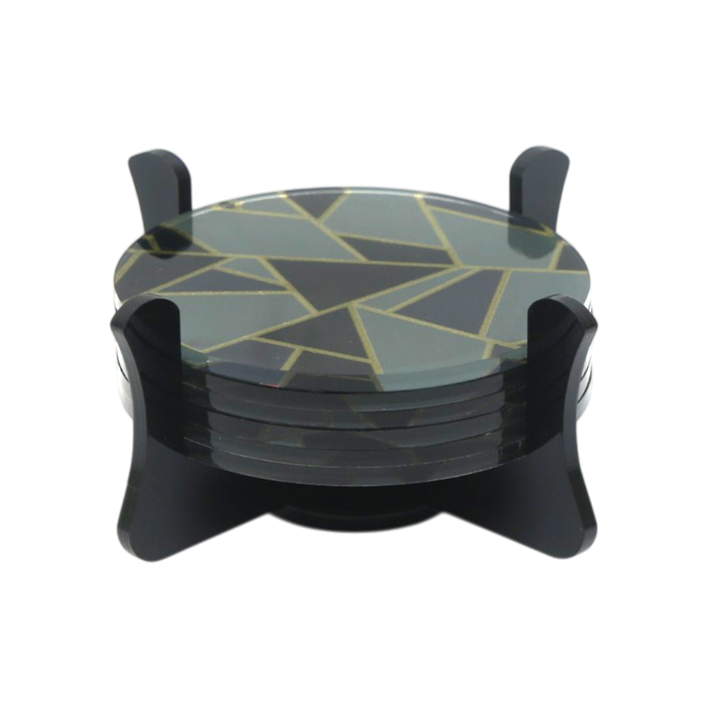 COASTER SET 6PC ACRYLIC GEOLUX