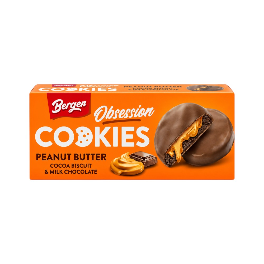 BERGEN OBSESSION PEANUT BUTTER COOKIES 128 GM