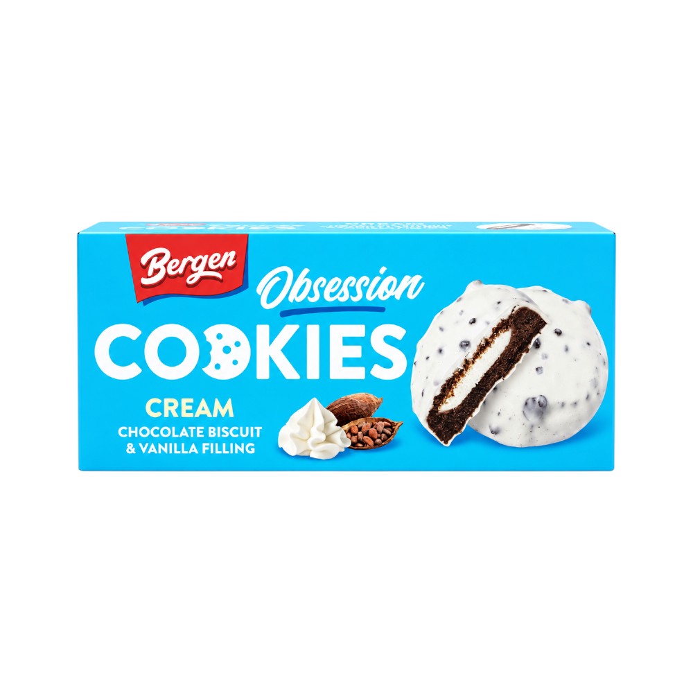BERGEN OBSESSION COOKIES & CREAM COOKIES 128 GM