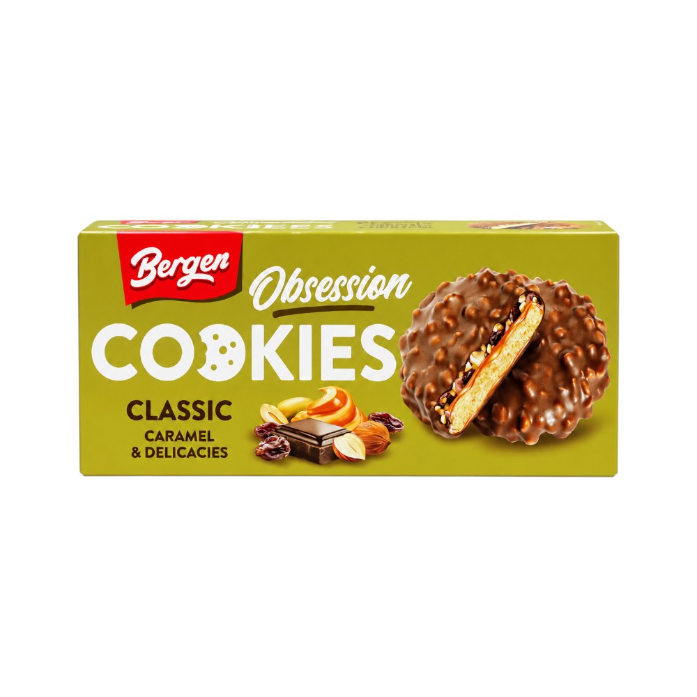 BERGEN OBSESSION CARAMEL DELICACIES COOKIES 128 GM