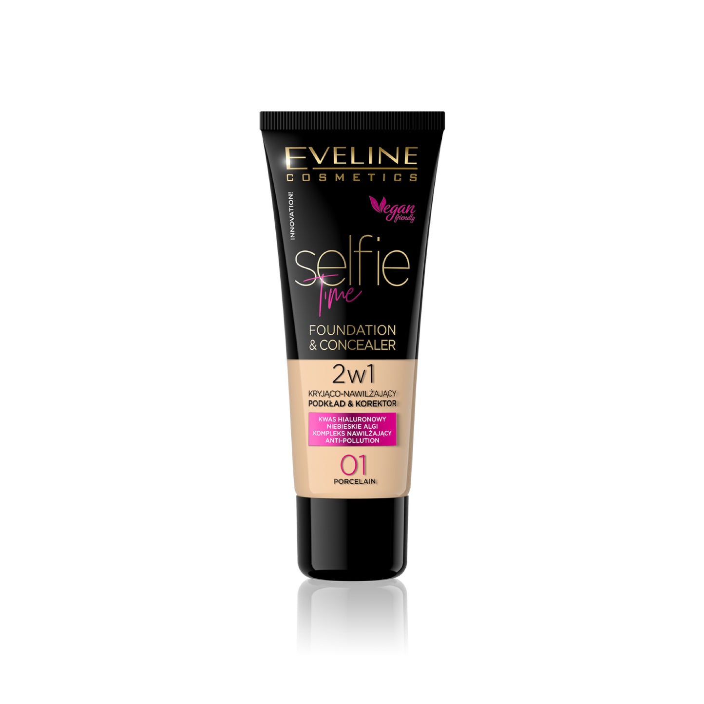 EVELINE SELFIE TIME FOUNDATION & CONCEALER 01 PORCELAIN 30ML