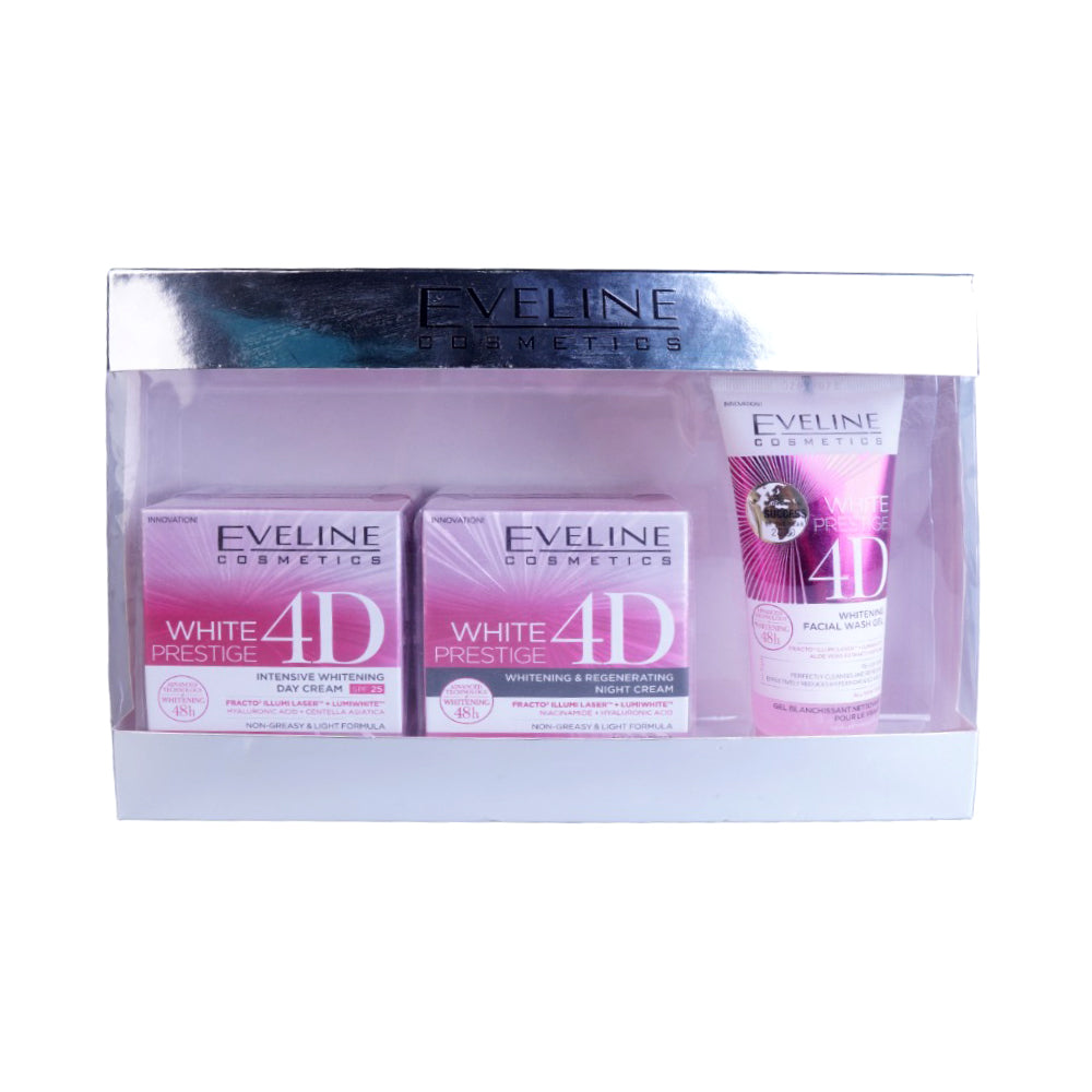 EVELINE WHITE PRESTIGE 4D GIFT SET 4D DAY 4D NIGHT 4D WAS