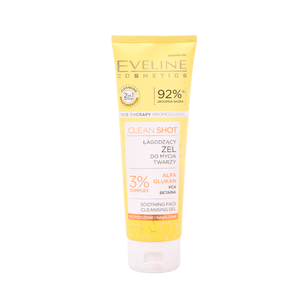 EVELINE CLEAN SHOT 3% ALFA GLUKAN FACE CLEANSING GEL 140ML