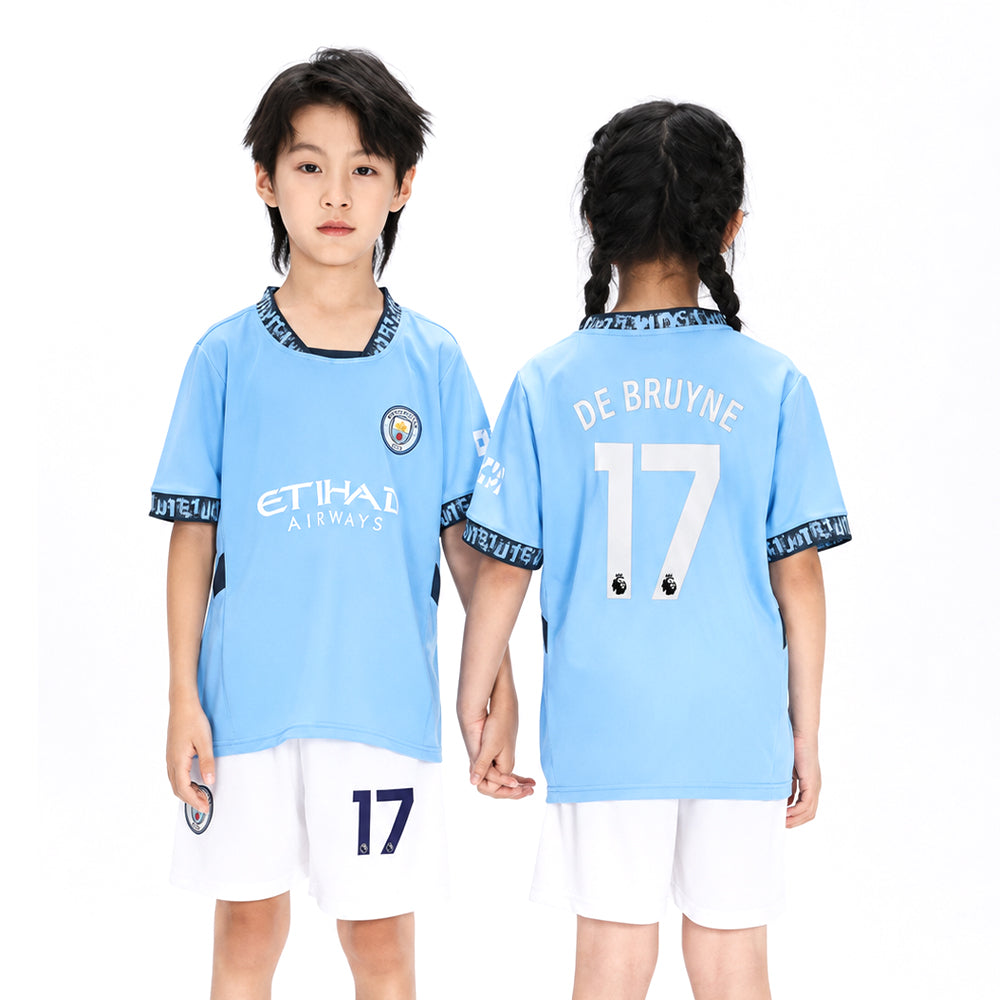 DE BRUYNE 2PC FOOT-BALL JERSEY SKY-BLU/WHT IRS-26 2-3 YEAR 006