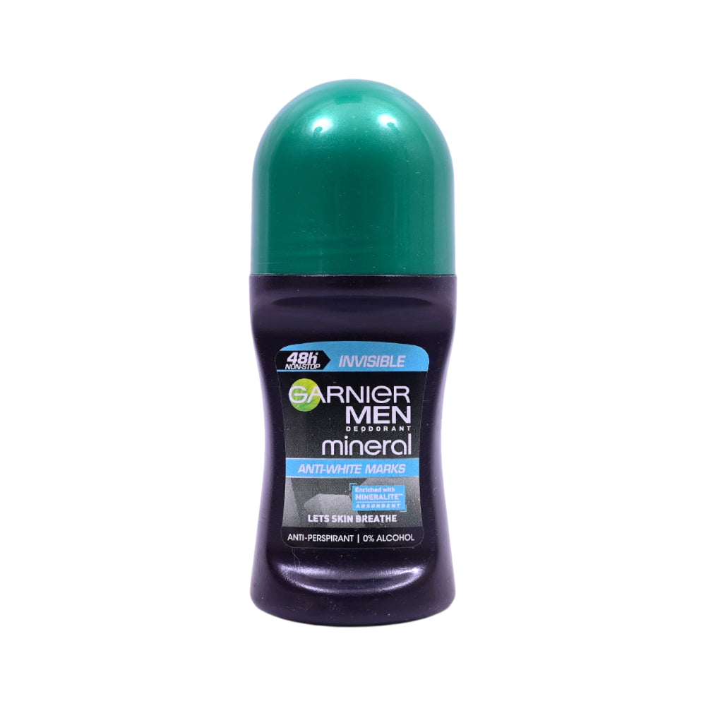 GARNIER MEN MINERAL ROLL ON INVISIBLE ANTI WHITE MARKS 48H 5