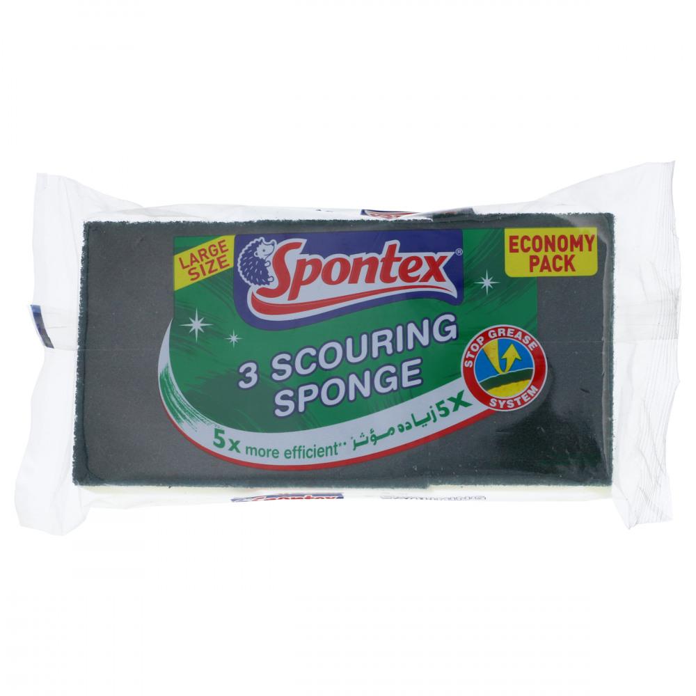 SPONTEX 3 SCOURING SPONGE LARGE SIZE