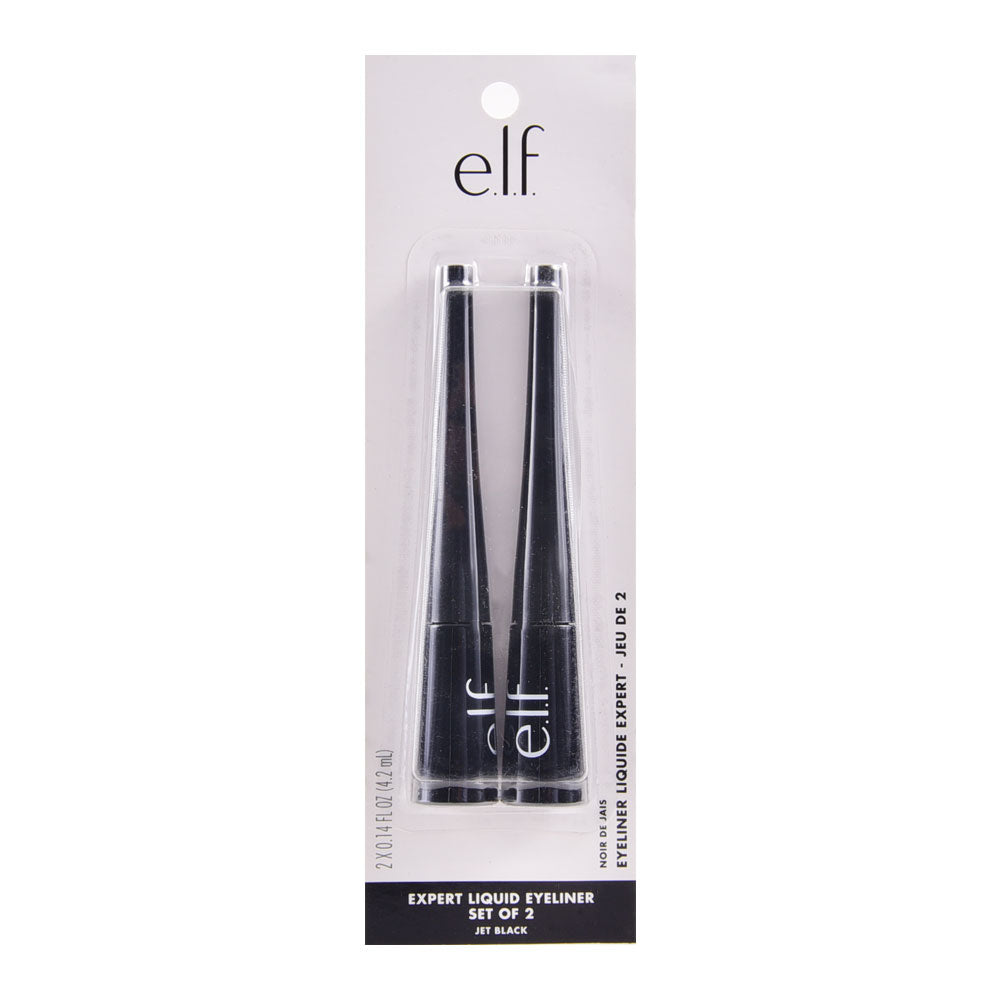 E.L.F EXPERT LIQUID EYELINER SET OF 2 (JET BLACK) 4.2ML
