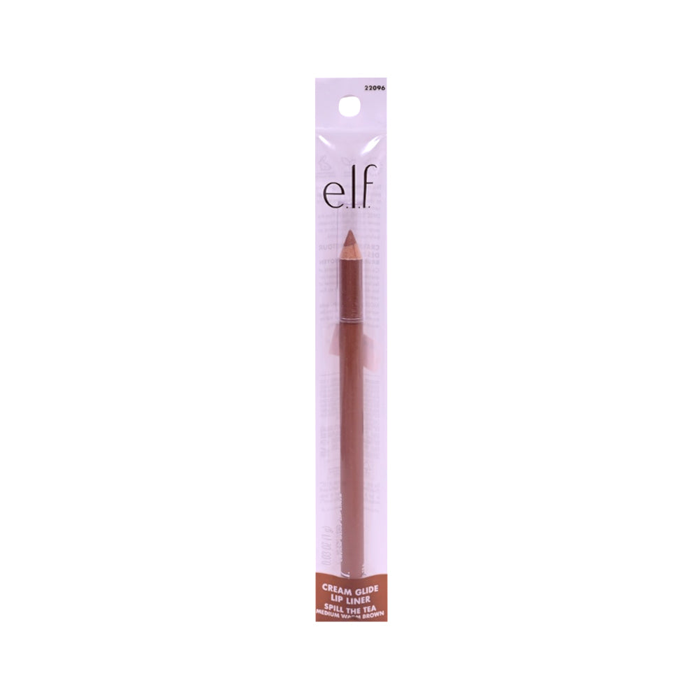 ELF CREAM GLIDE LIP LINER SPILL THE TEA MEDIUM WARM BROWN