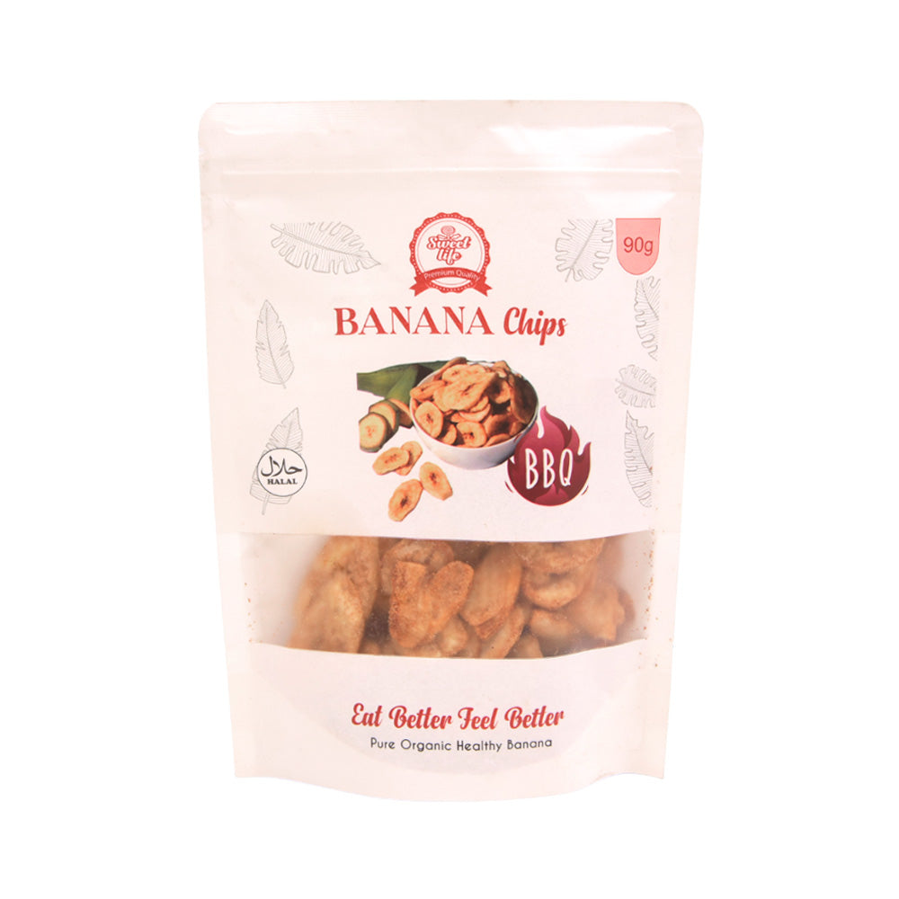 BANANA CHIPS BBQ PURE ORGANIC HEALTHY BANANA 90 GM