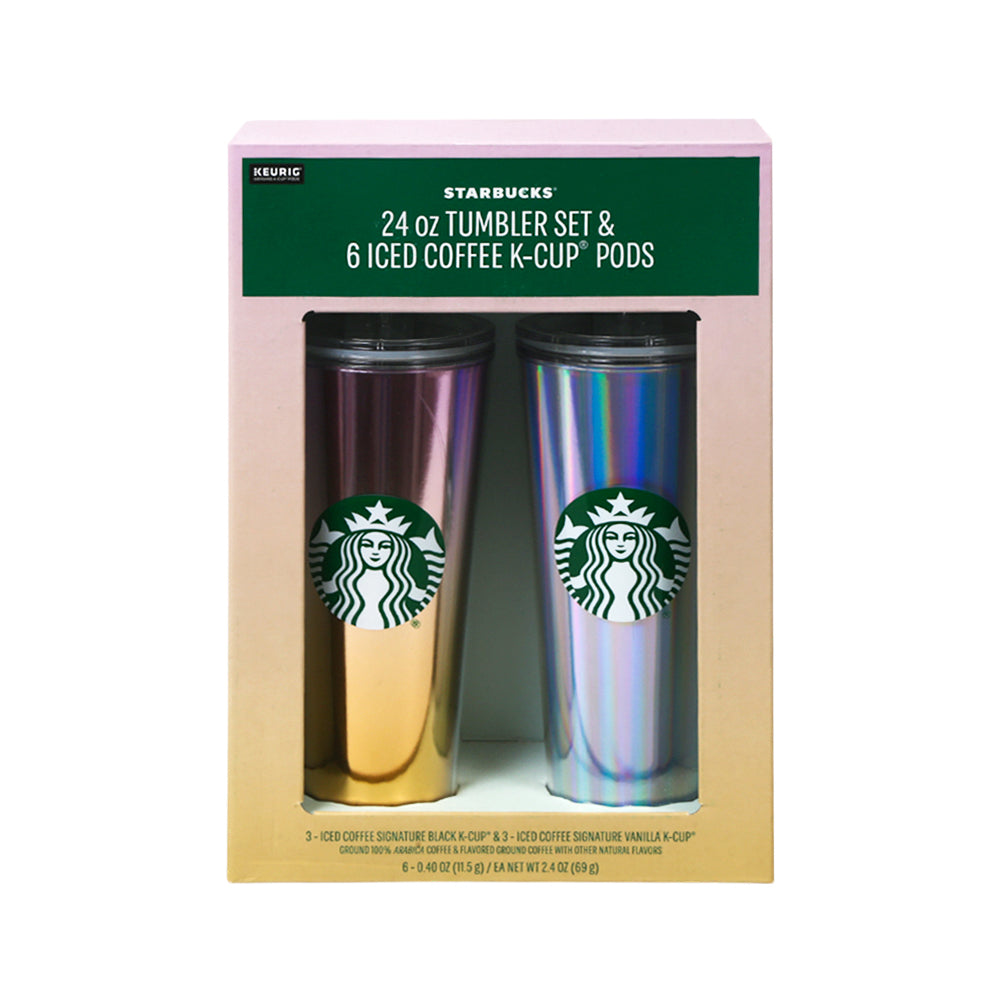 MUG WITH STRAW SET 2PC W 6 COFFEE PODS STARBUCKS SPR2501