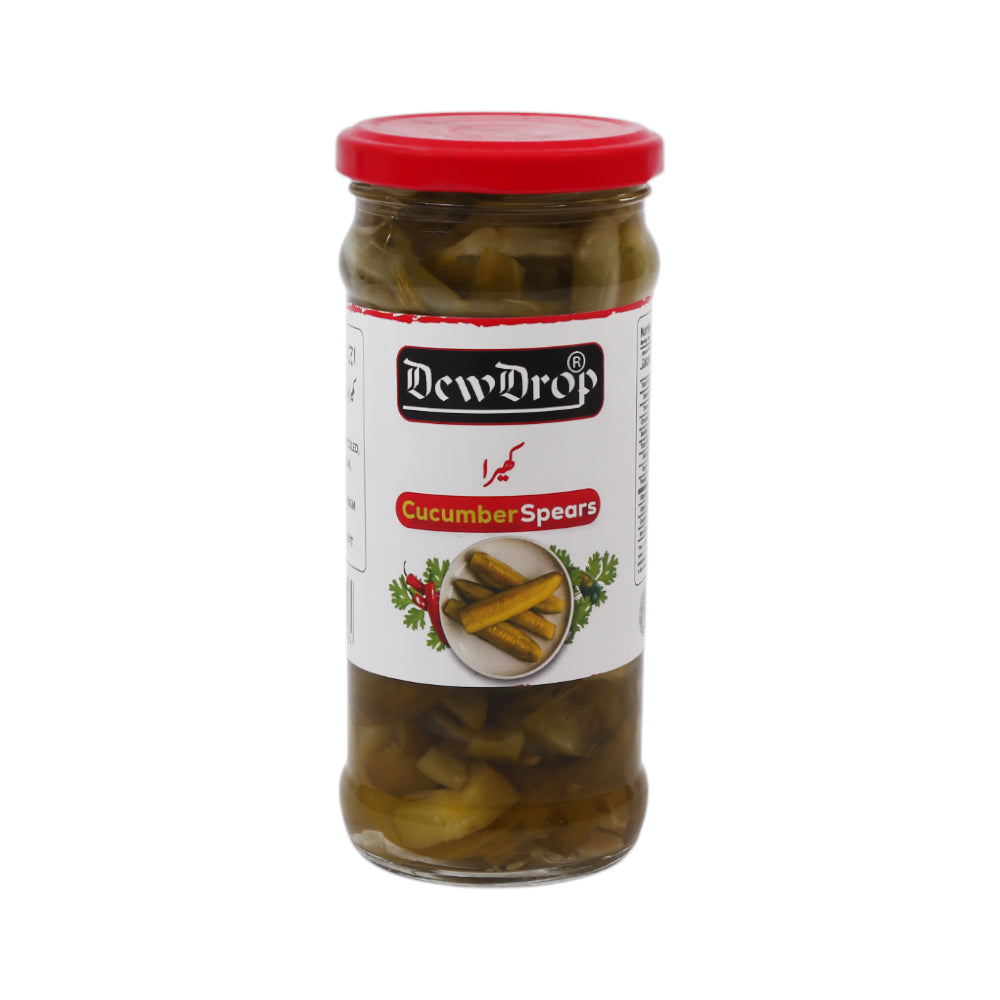 DEW DROP PICKLE CUCUMBER STIPS SLICED 370 GM