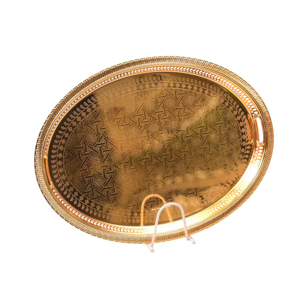TRAY ZOLTEN OVAL GOLDEN-SILVER ZL2013637