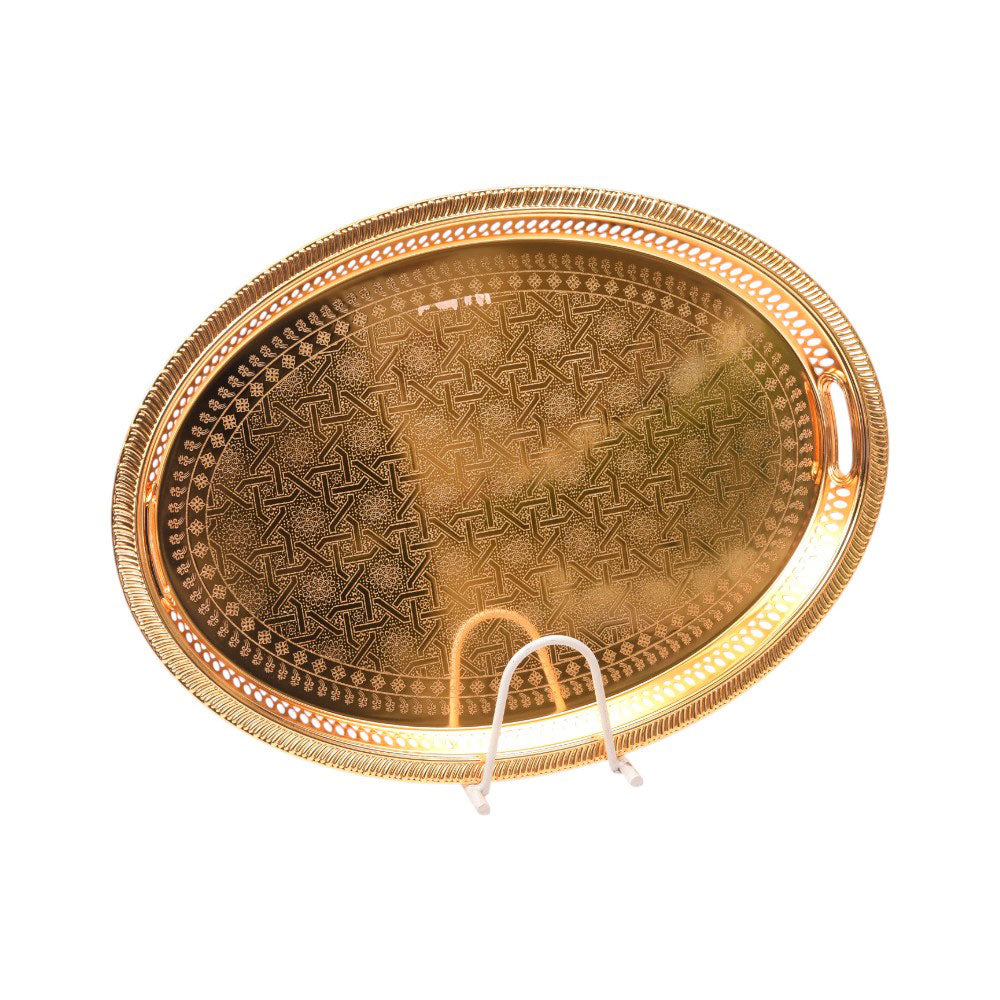 TRAY ZOLTEN OVAL GOLDEN-SILVER ZL2013638
