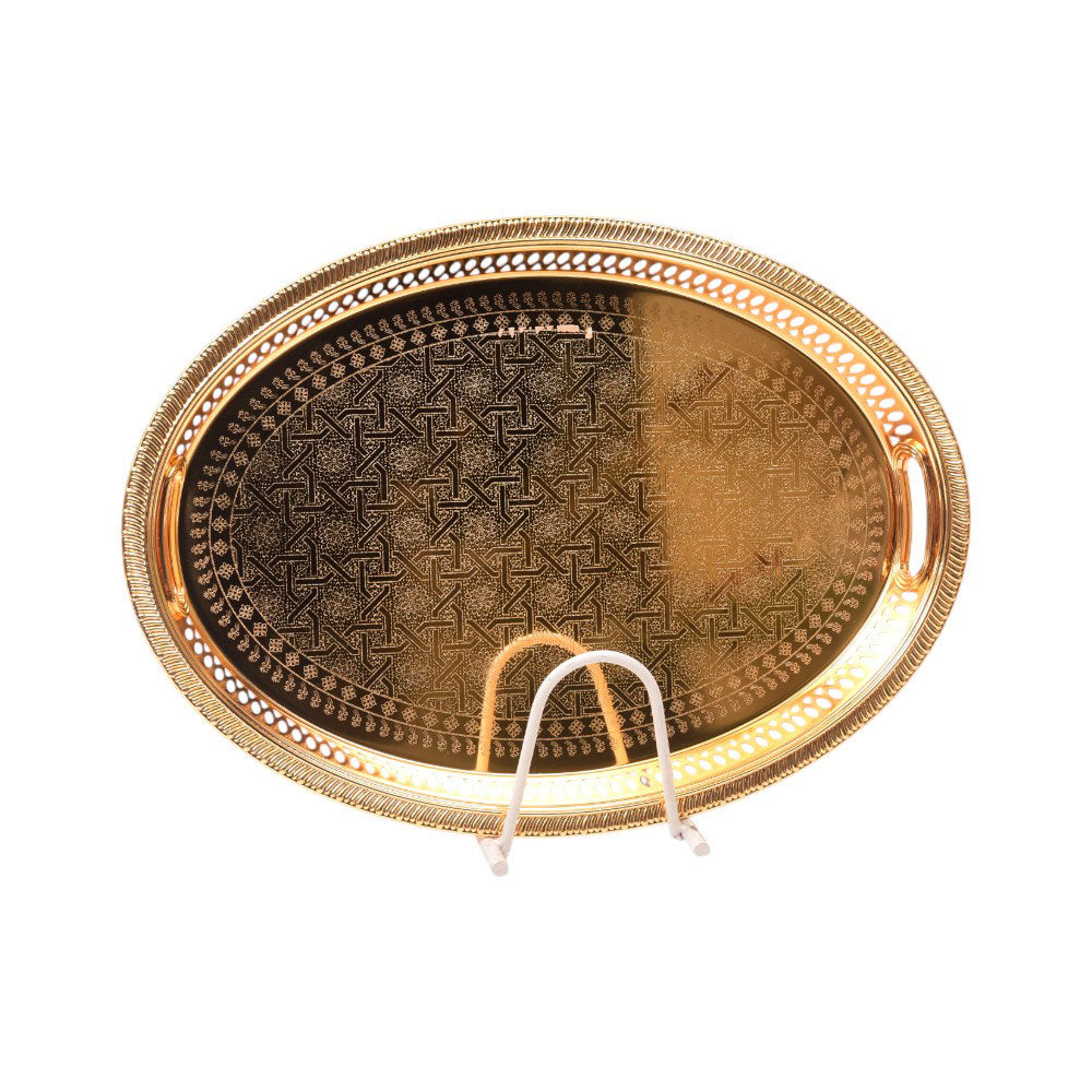 TRAY ZOLTEN OVAL GOLDEN-SILVER ZL2013639