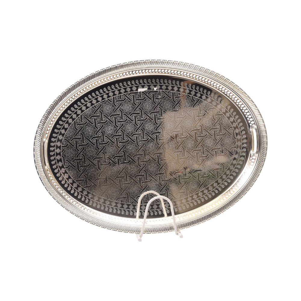 TRAY ZOLTEN OVAL SILVER ZL2013640