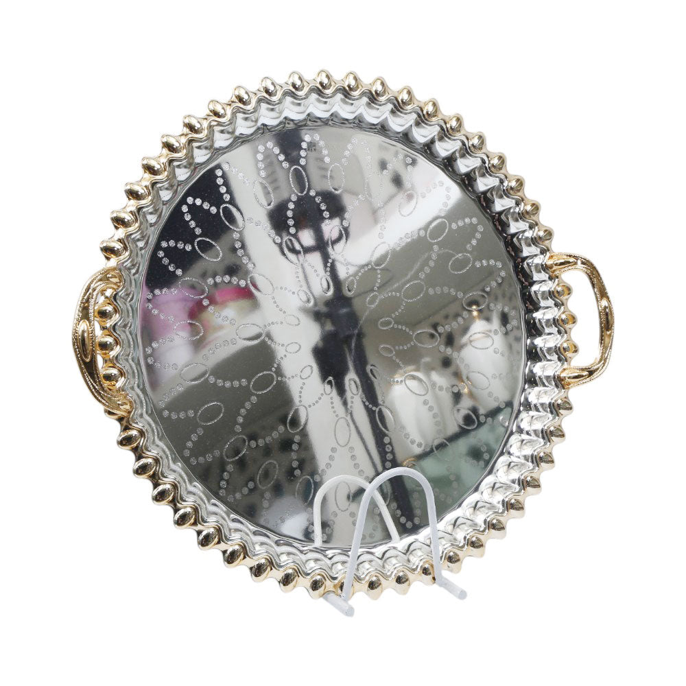 TRAY ZOLTEN ROUND GODLEN SILVER ZL2013796