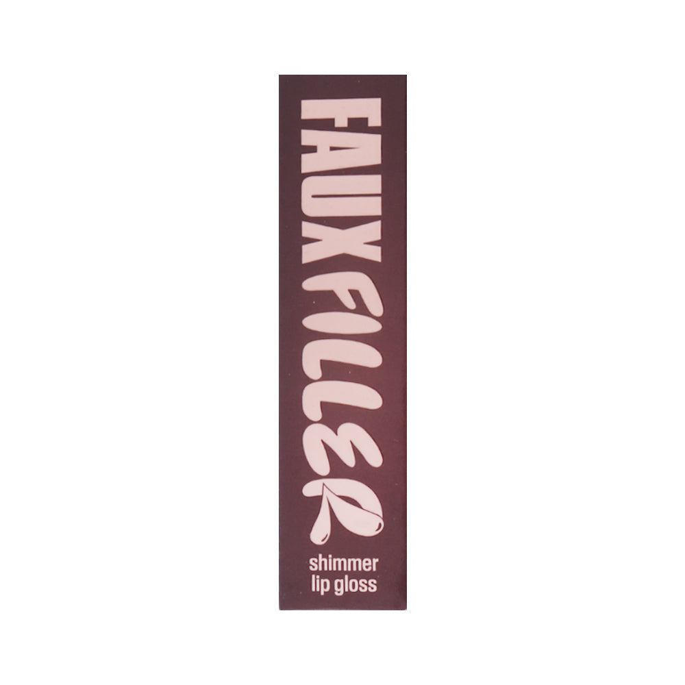 HUDA BEAUTY SHE FIRE SHIMMER LIP GLOSS FAUX FILLER ICY NUDE