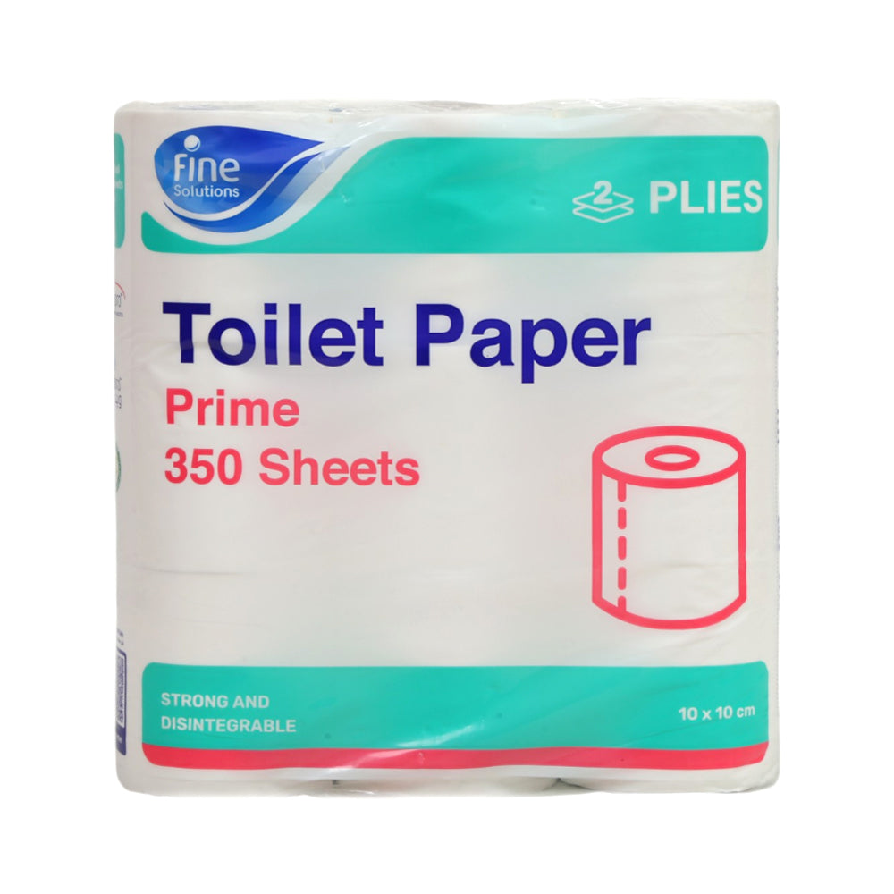 FINE SOLUTIONS TOILET PAPER PRIME 350 SHEETS 9PC PACK