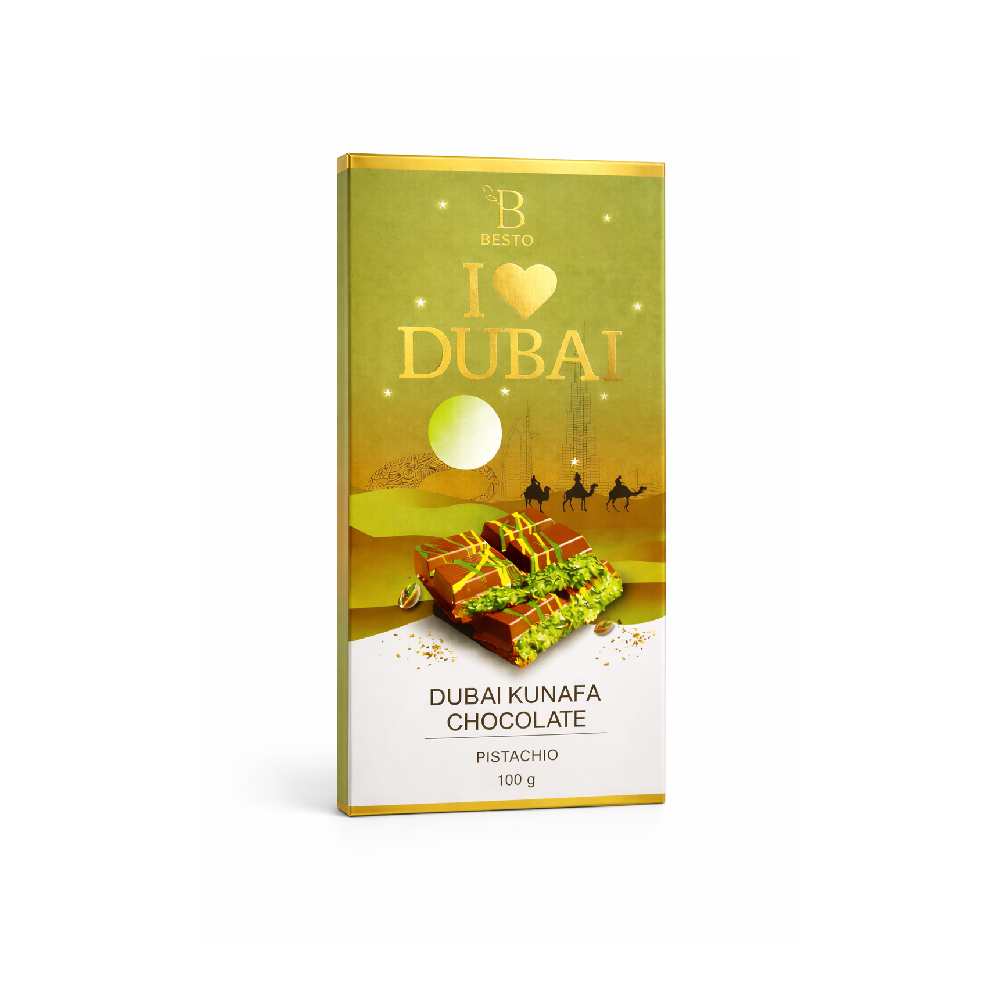 BESTO CHOCOLATE BAR DUBAI KUNAFA PISTACHIO 100 GM