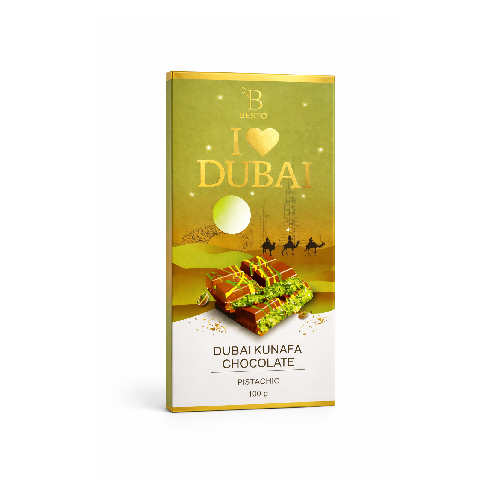 BESTO CHOCOLATE BAR KUNAFA DUBAI PISTACHIO 100 GM