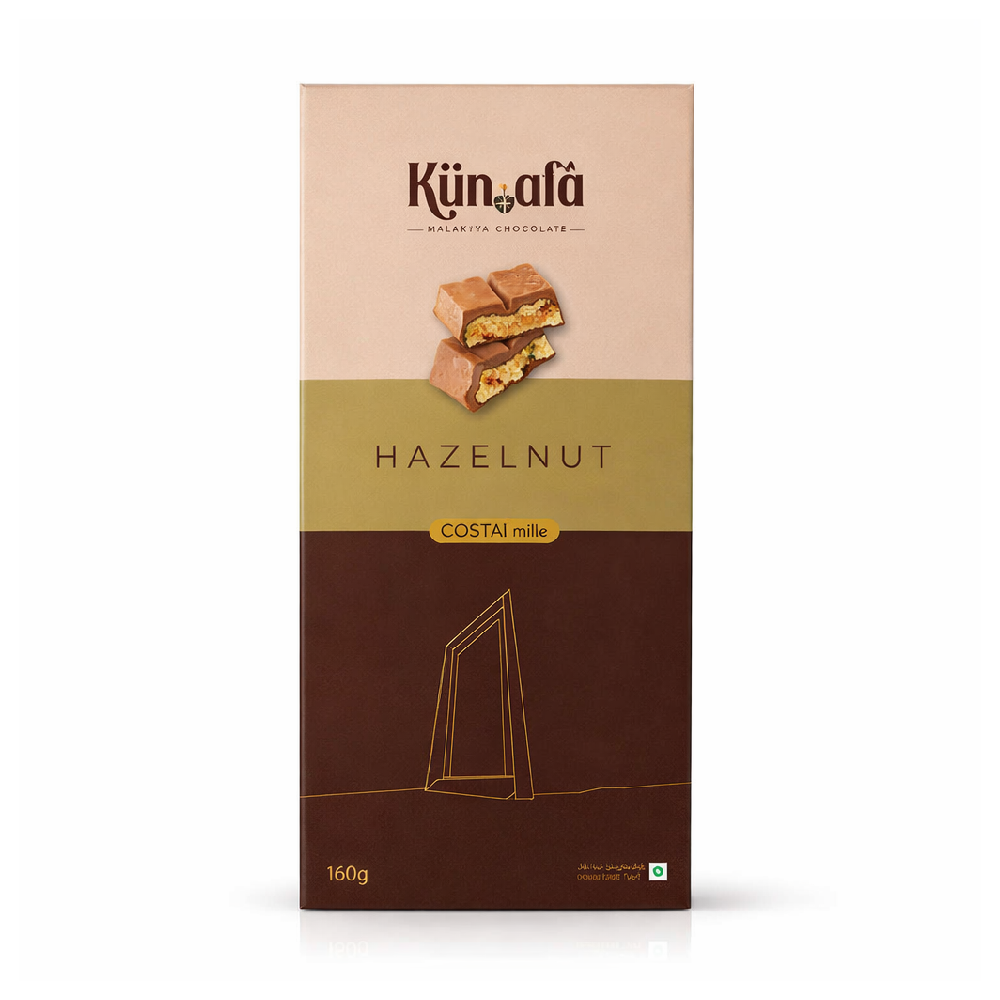 KUNAFA MALAKIYA CHOCOLATE BAR HAZELNUT 160 GM