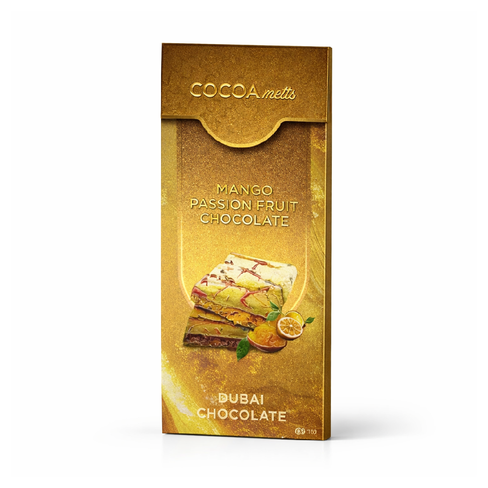 COCOA MELTS CHOCOLATE BAR MANGO PASSION FRUIT 160 GM