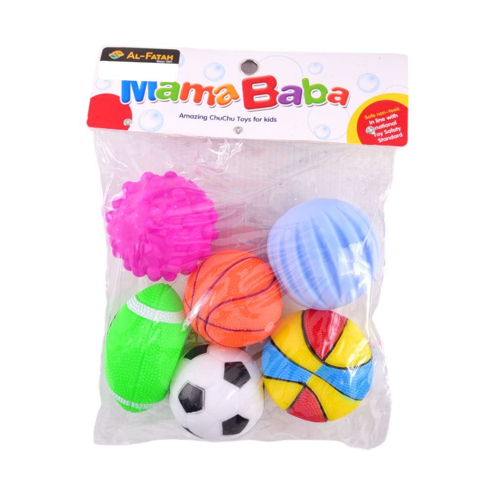 BA8-6 Mama Baba Ball Chuchu 6PC A.i (3+ Month)