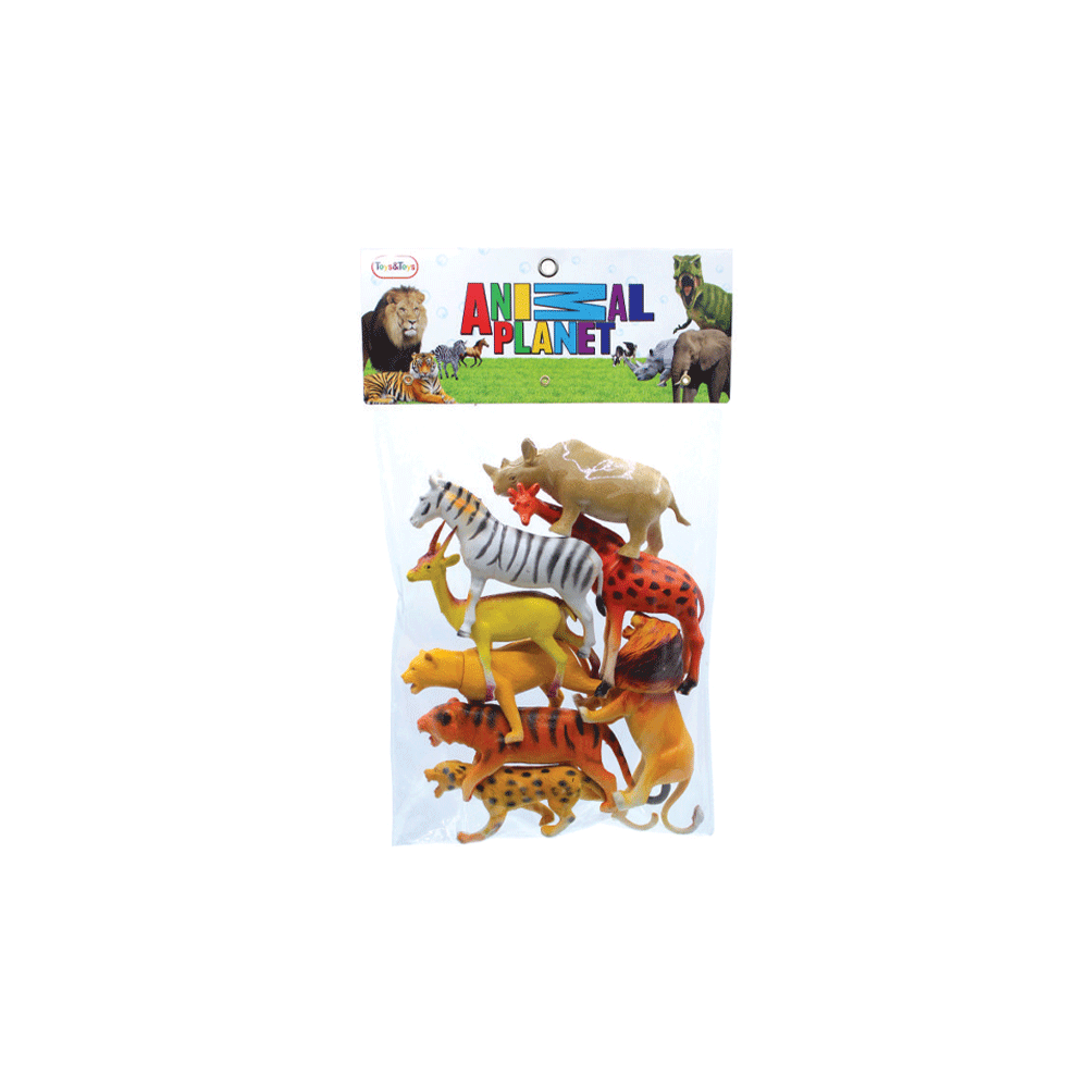 AL-10 WILD ANIMALS SET 8PCS IN PVC
