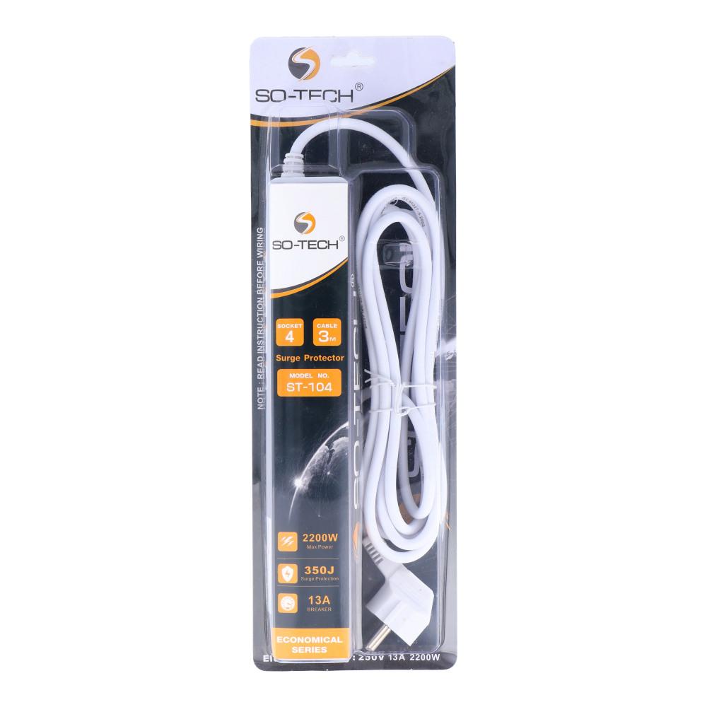 SO-TECH SURGE PROTECTOR SOCKET 2200W ST-104