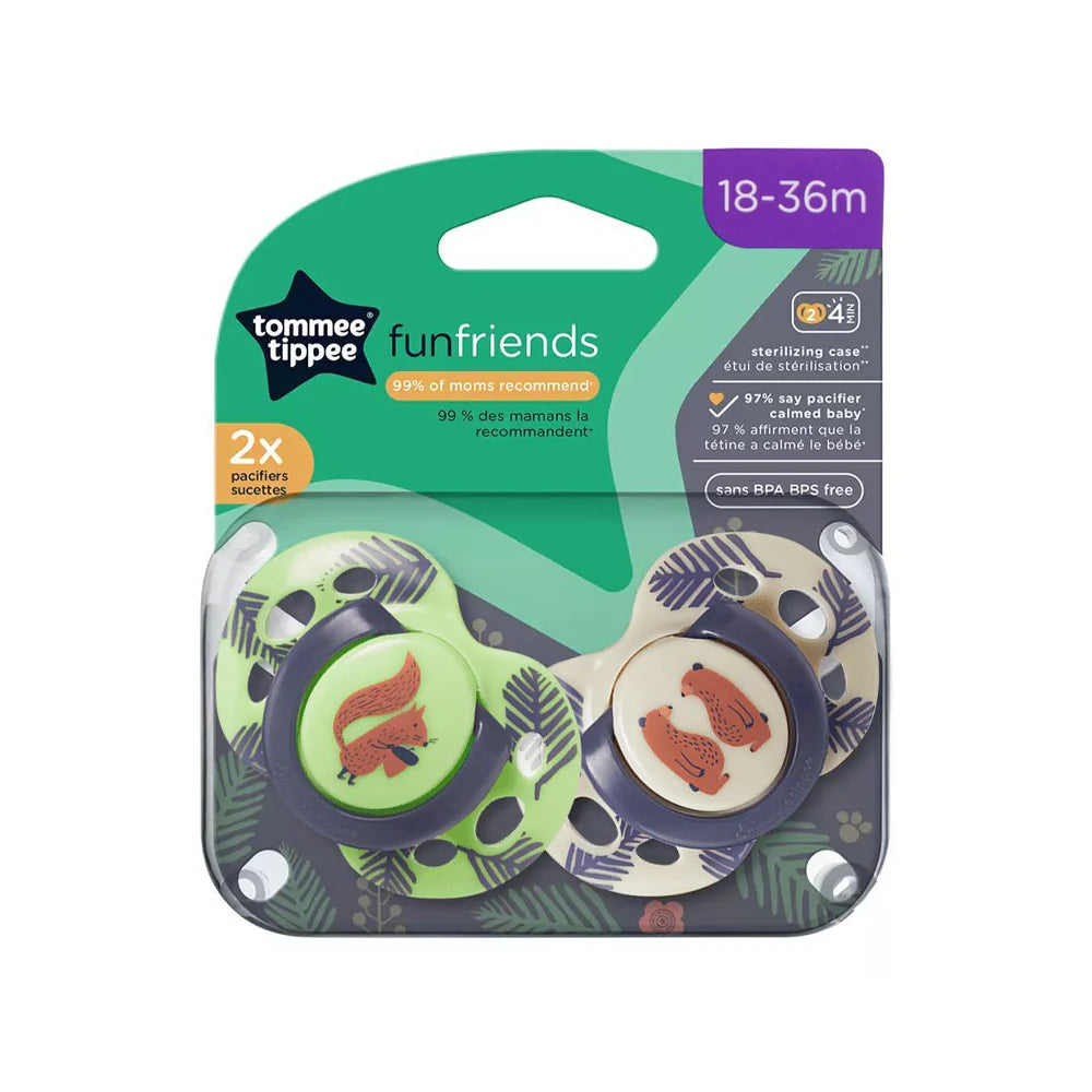 TOMMEE TIPPEE SOOTHER FUN FRIENDS 18-36M 433403 2PC