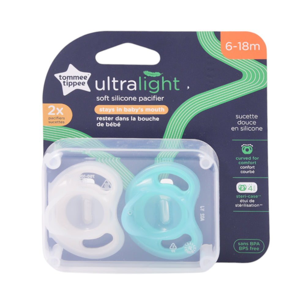 TOMMEE TIPPEE ULTRA LIGHT PACIFIERS 6-18M 2 PCS