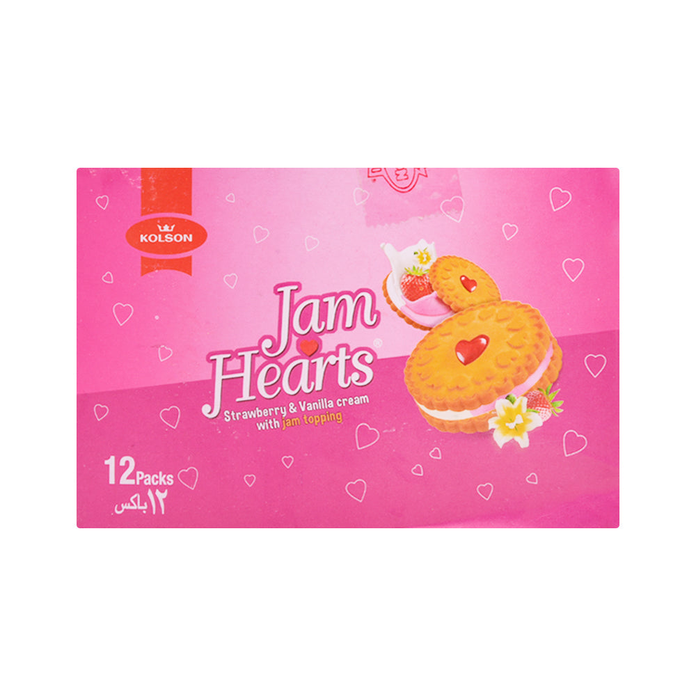 KOLSON JAM HEARTS BISCUITS STRAW & VANILA 26.2 GM BAR PACK B
