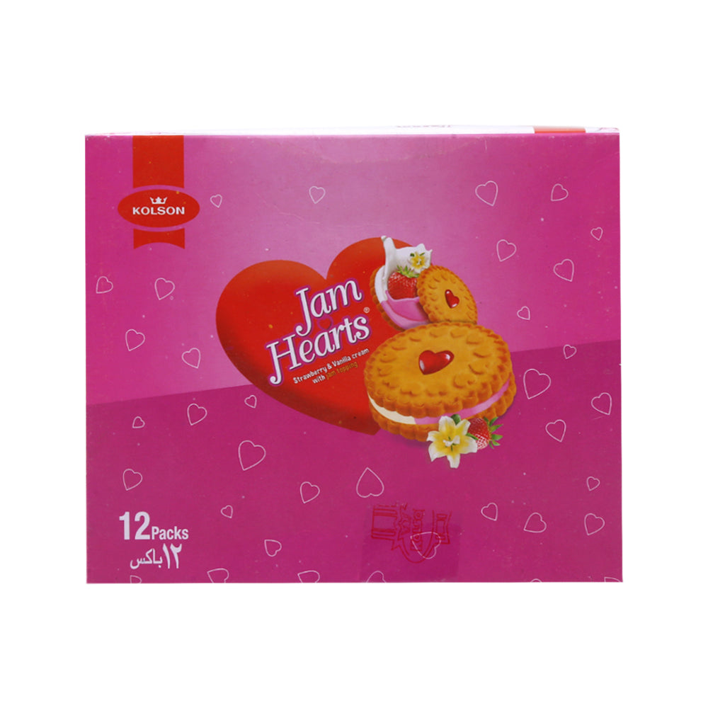 KOLSON JAM HEARTS BISCUITS STRAW & VANILA 26.2 GM BAR PACK B