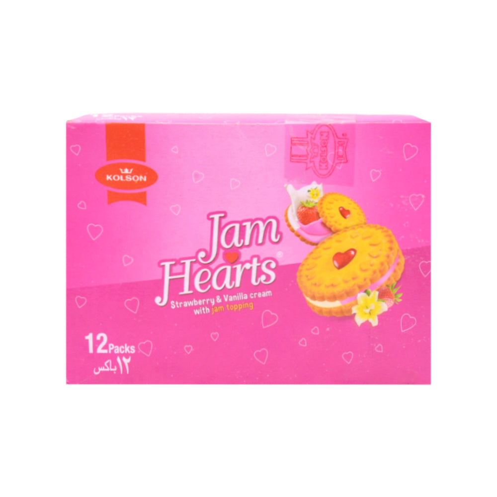 KOLSON JAM HEARTS BISCUITS STRAW & VANILA 26.2 GM BAR PACK B