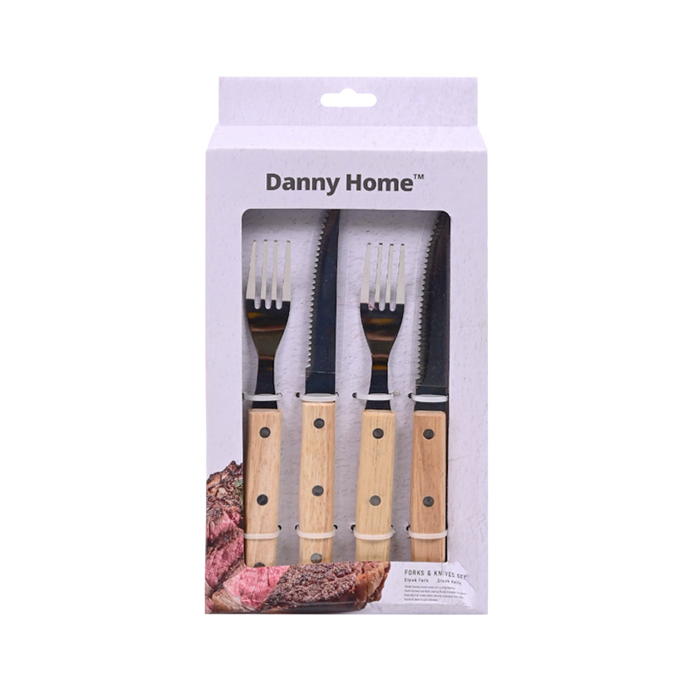 STEAK KNIFE & FORK SET 12PC DANY HOME DH3914