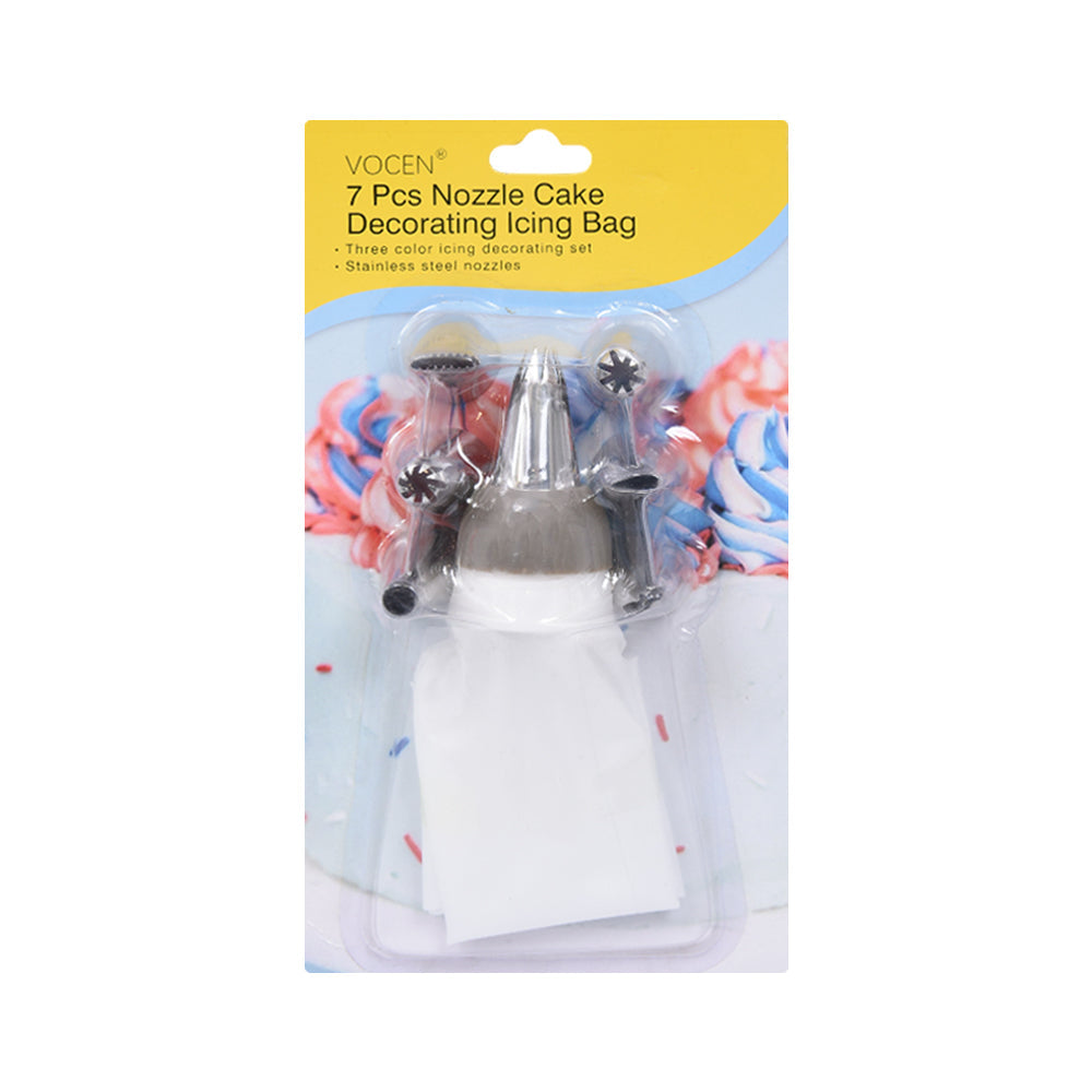 ICING BAG WITH NOZEL SET 7PC VOCEN 100832 ZIK
