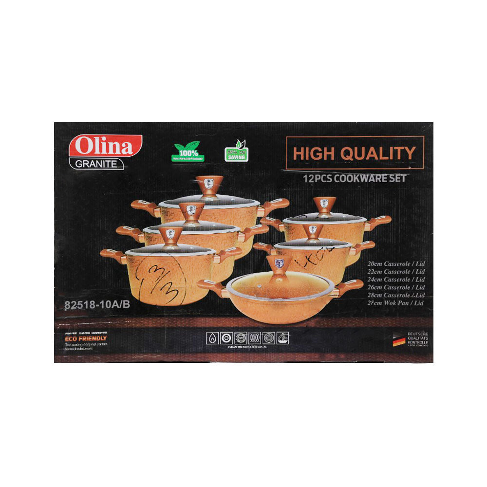 DAGCHI SET 12PC OLINA COPPER 82518-10A
