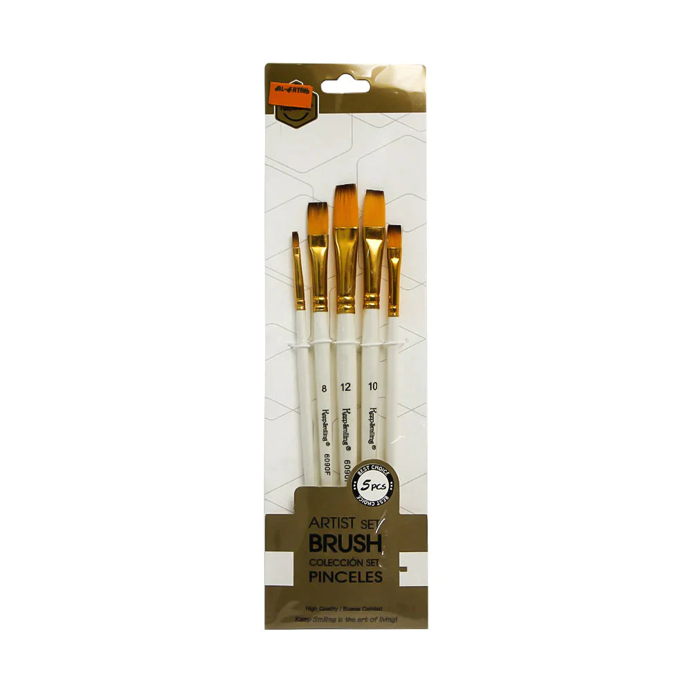Keep Smiling Artist set Brush 5 pcs Flat Cut